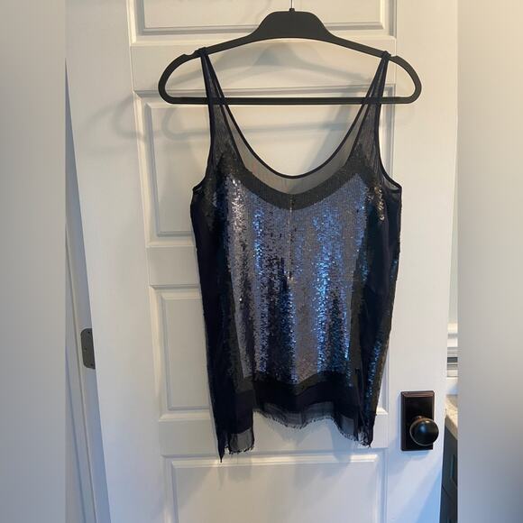All Saints Tops - AllSaints Sequin Scoop Neck Tank Top